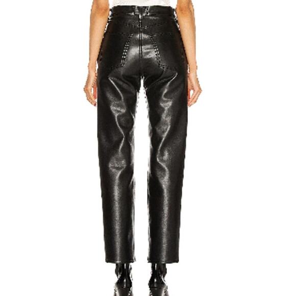 AGOLDE Recycled‎ Leather Fitted 90's Trouser Pants Detox Black Size 27 - Picture 5 of 14
